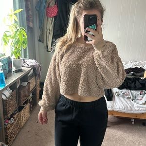 Size medium tan fuzzy sweater